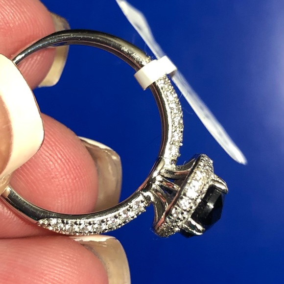 NEW 925 STERLING SILVER SIZE 7 Cz SAPPHIRE RING - Picture 5 of 6